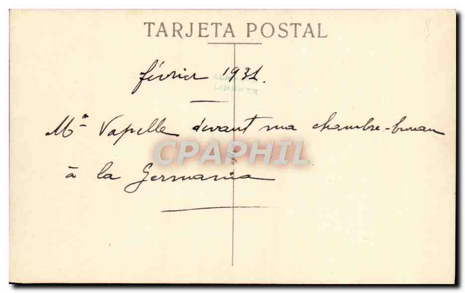 Homme en costume et chapeau — devant une porte — Tarjeta Postal 1931 — Rückseite