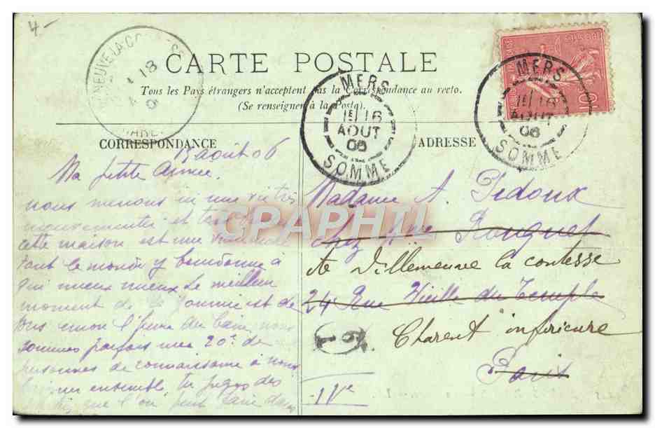 CPA Mers Sur Mer La plage — Verso