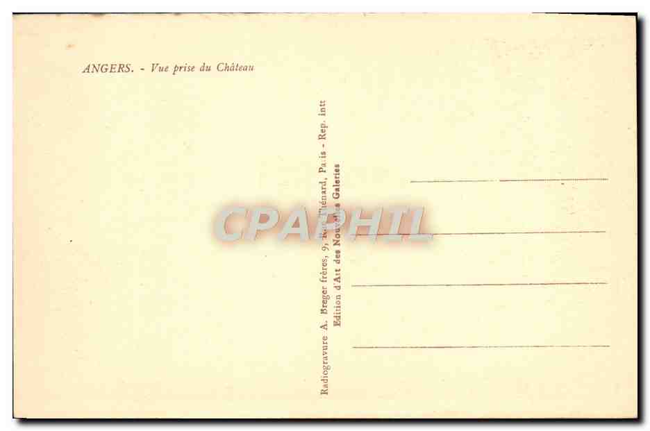 CPA Angers vue prise du chateau — Rückseite