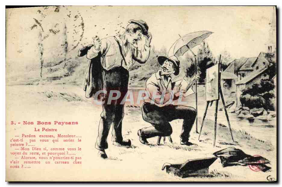 CPA Nos Bons peyaans Le peintre