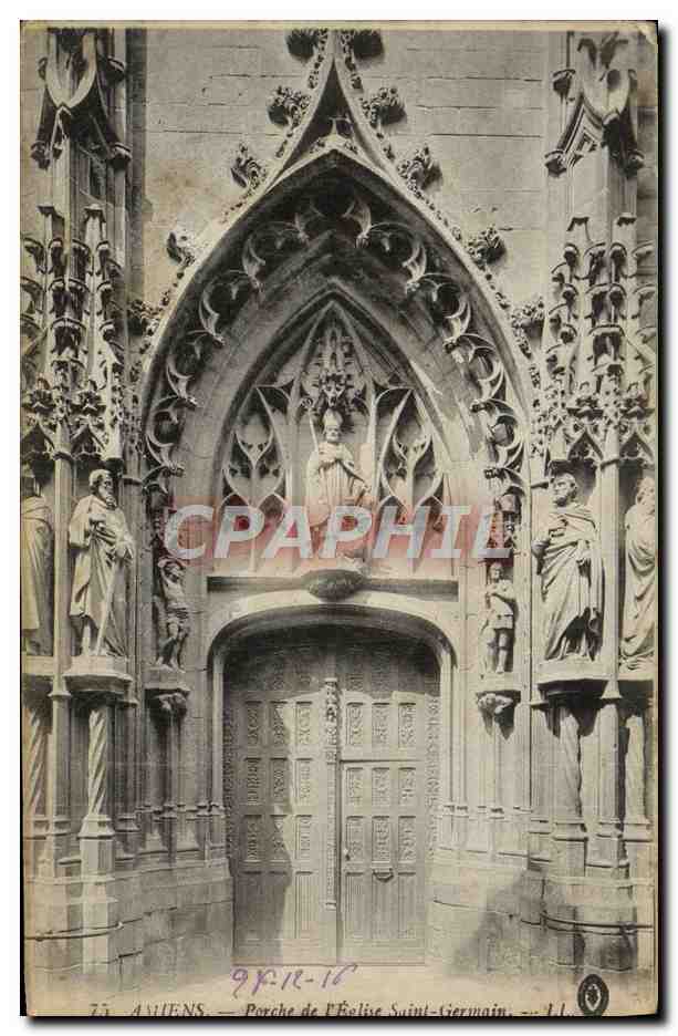 CPA Porche De l'eglise saint germain Amiens 