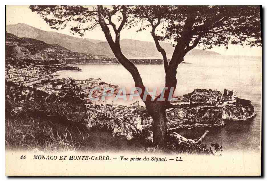 CPA Manaco et Mont Carlo Vue prise du Signal 