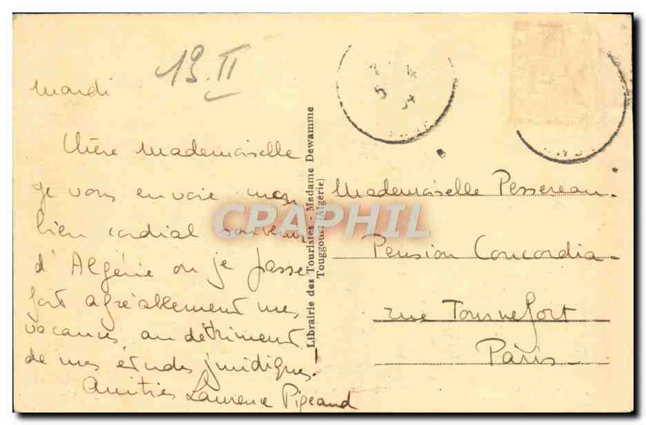 CPA Touggourt Meharistes traversant les Dunes Chameau  — Back