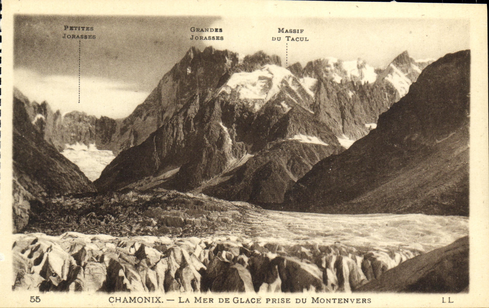 CPA Chamonix La Mer de Glance Prise du Montenvers 