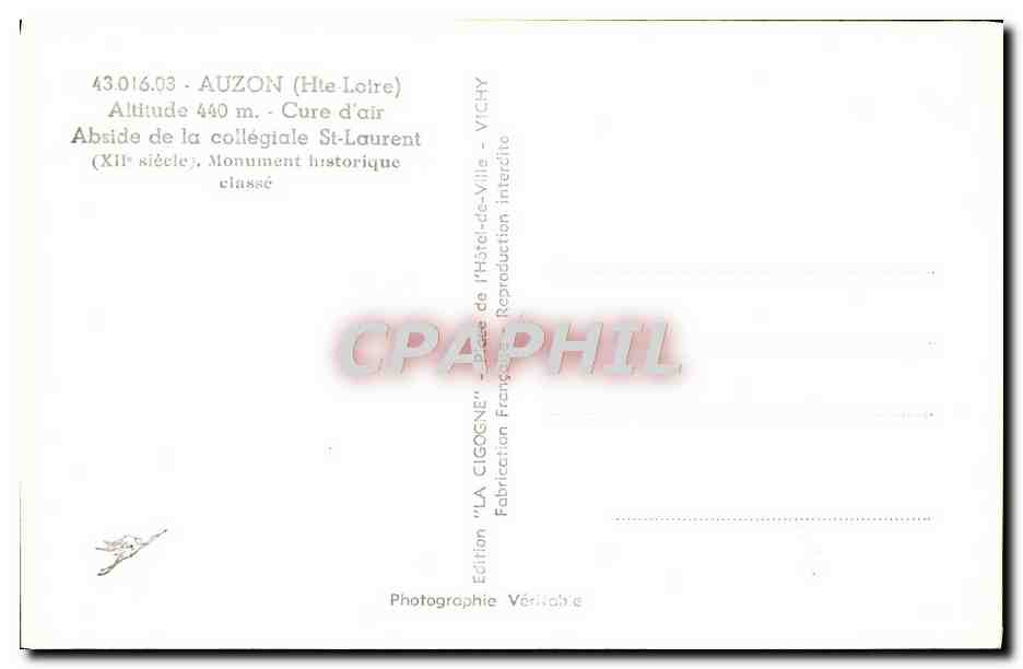 CPA Auzon Abside de la collegiale St laurent  — Rückseite