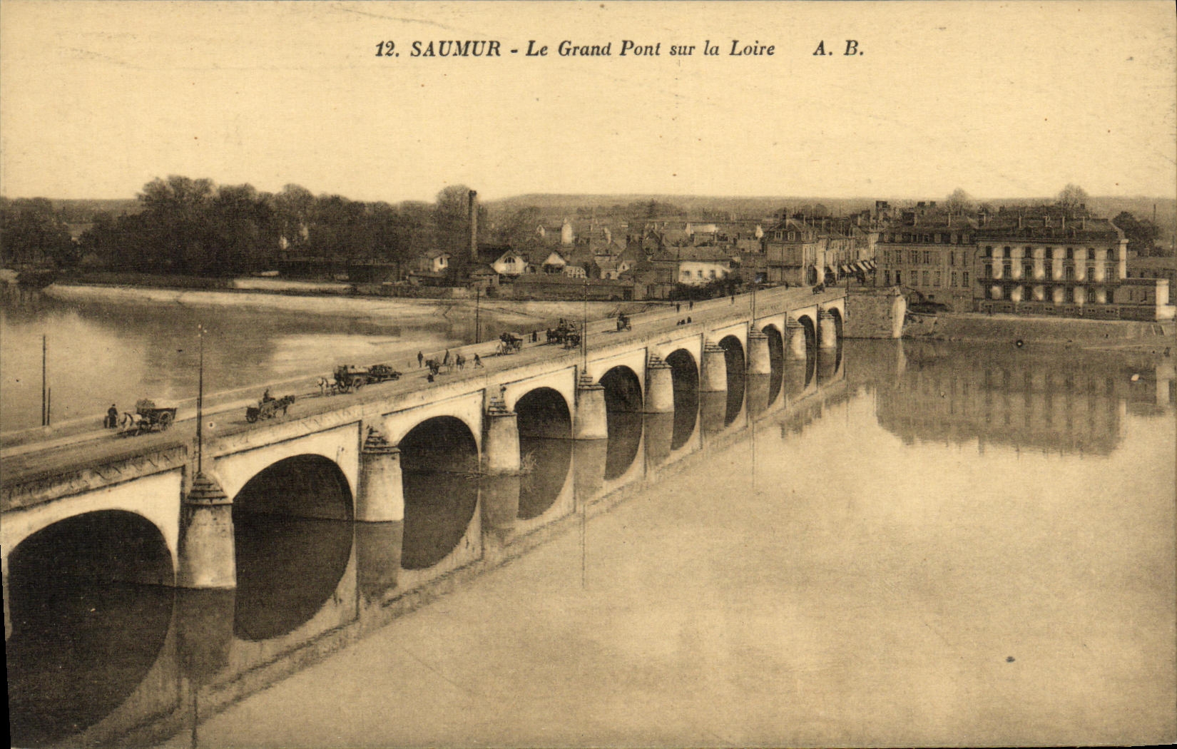 CPA Saumur Le Grand Pont sur la Loire 