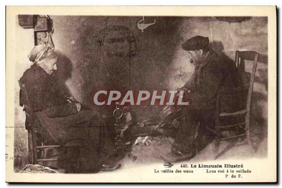 CPA Le Limousin lllustre La veillee des vieux Folklore 