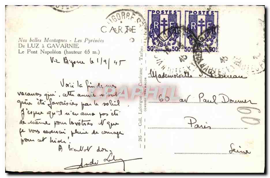 CPA De Luz a Gavarnie Le Pont Napoleon — Rückseite