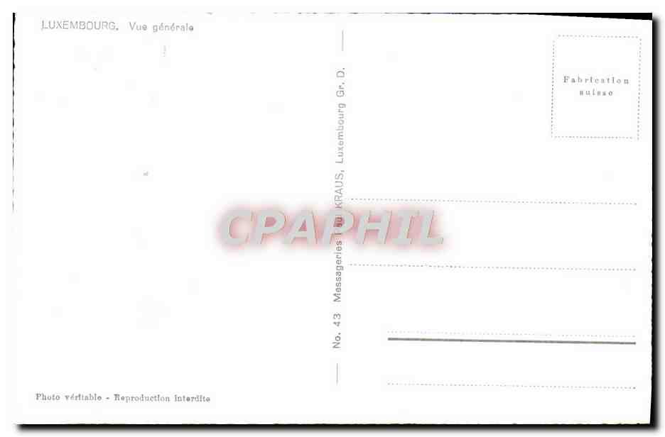 CPA Luxembourg Vue generale  — Verso