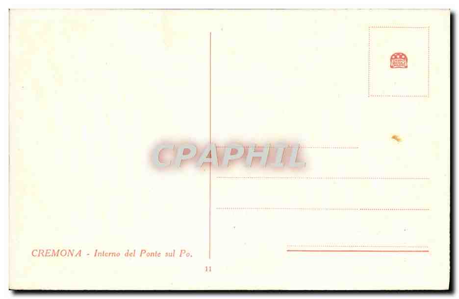 CPA Cremona Interno del Ponte sul Po — Rückseite