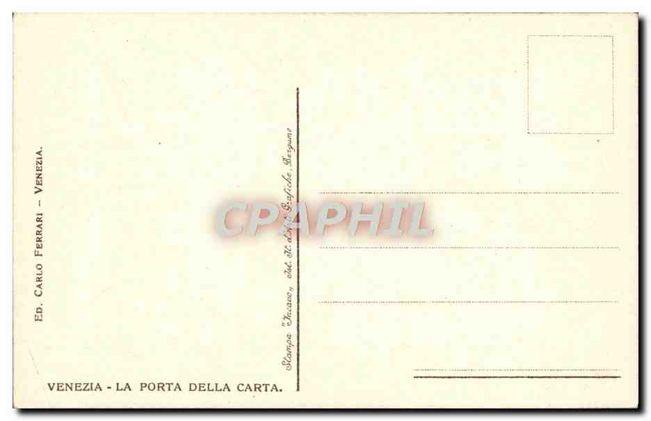 CPA Venezia La Porta Della Carta  — Rückseite