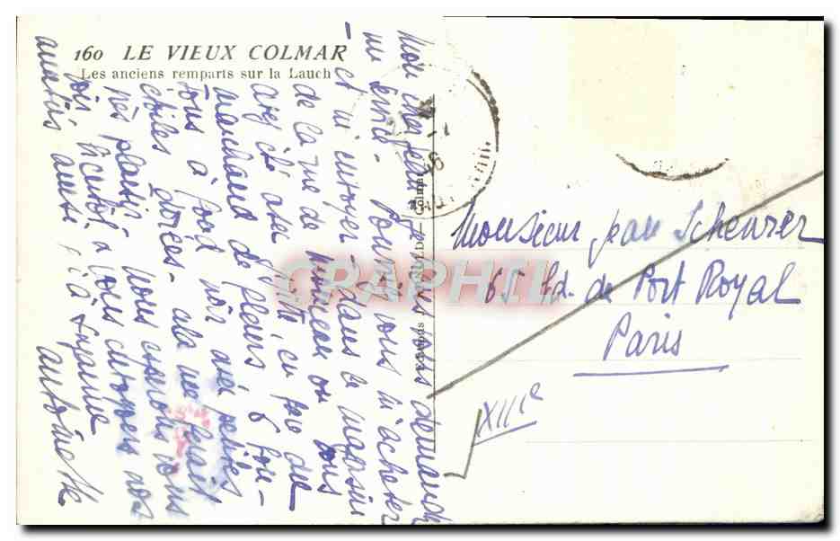 Le Vieux Colmar — Les anciens remparts sur la Lauch — Éd. de Port Royal, n° 160 — Rückseite