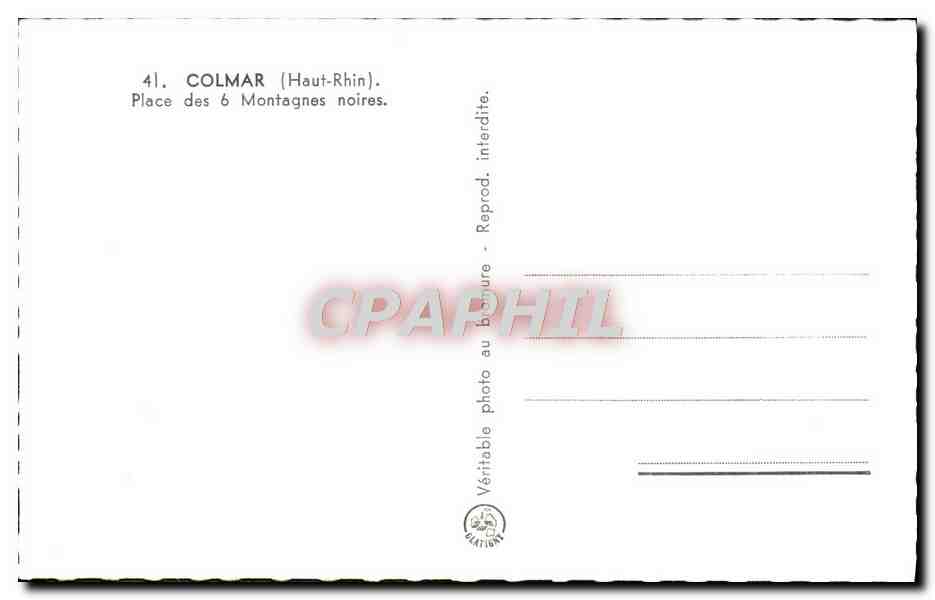 CPM Colmar Place des 6 Montagnes noires  — Rückseite
