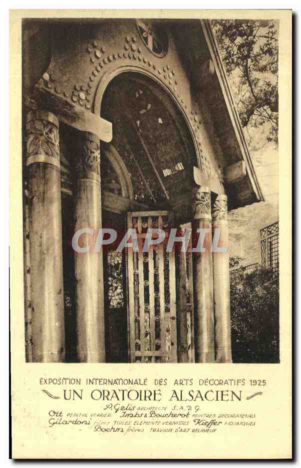 CPA Exposition Internationale des Arts Decoratifs 1925 Oratoire alsacien 