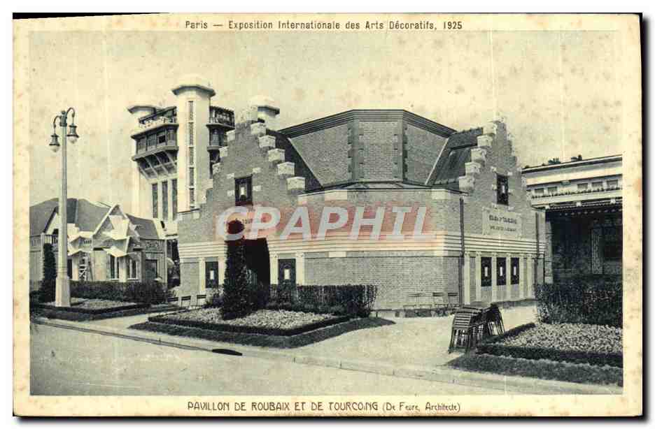 CPA Paris Exposition des Arts Decoratifs Pavillon des tissus et des etoffes d'ameublement de Roubaix et de Tourcoing 