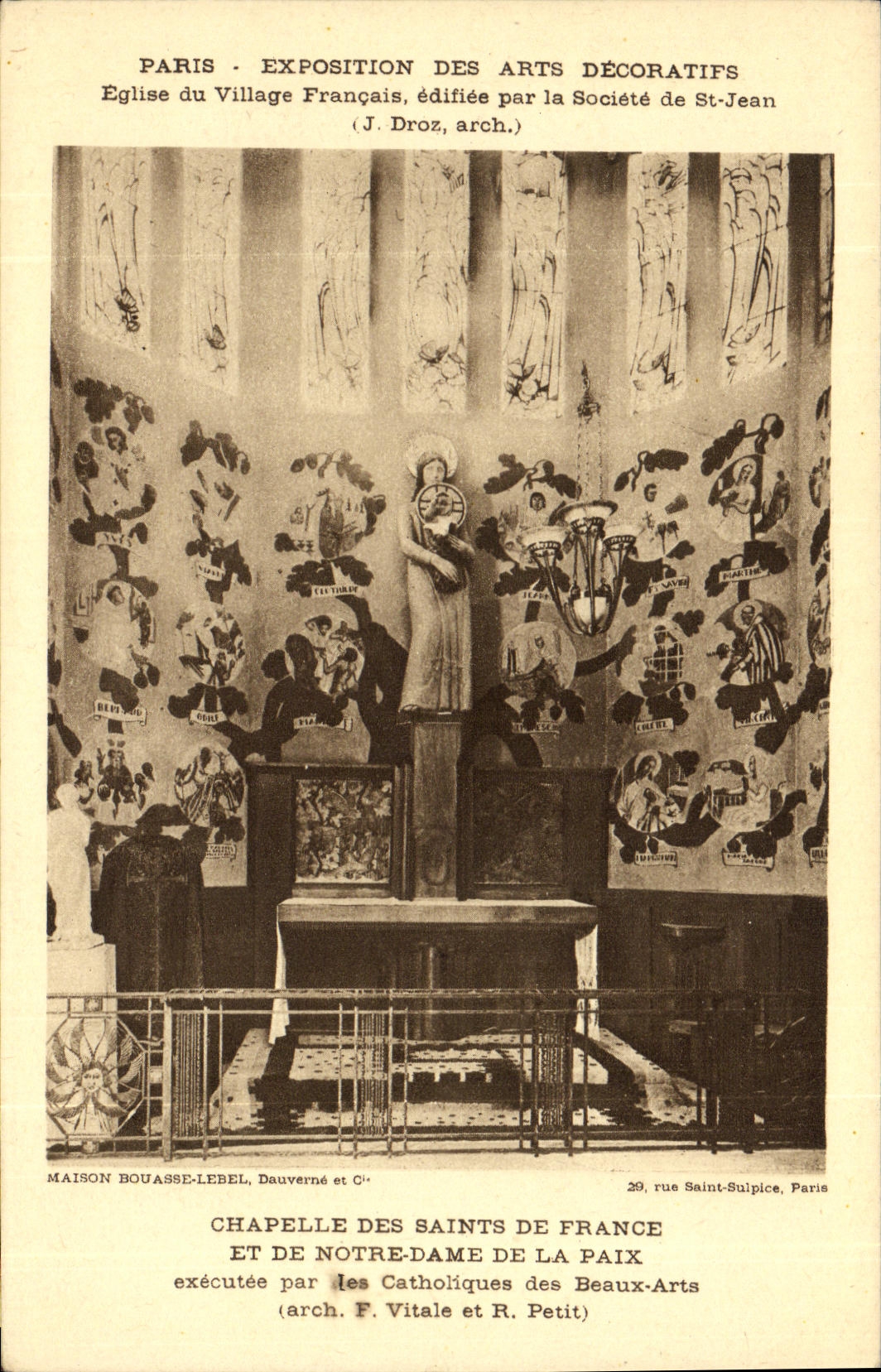 Kapelle der Heiligen Frankreichs — Ausstellung der dekorativen Künste, Paris — errichtet von der Gesellschaft St-Jean, Arch. J. Droz
