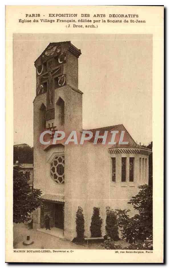 Église du Village Français — Exposition des Arts Décoratifs — J. Droz, arch.
