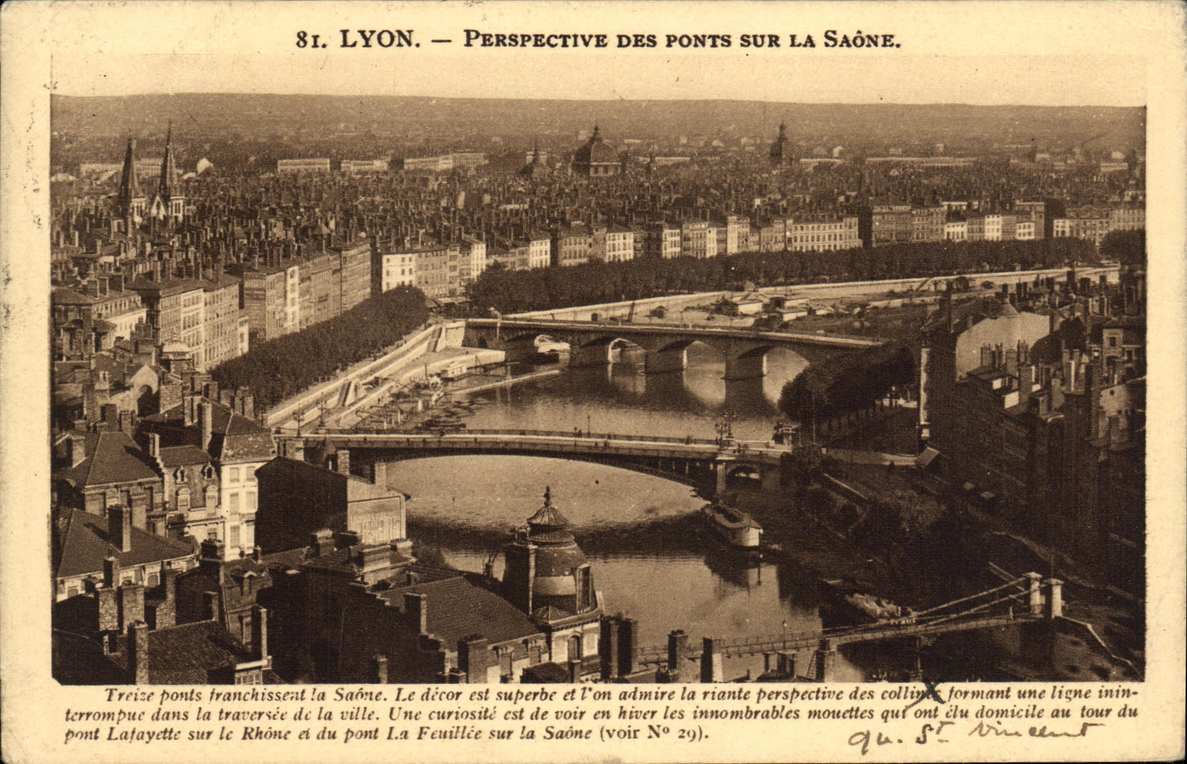 CPA Lyon Perspective des Ponts sur la Saone 