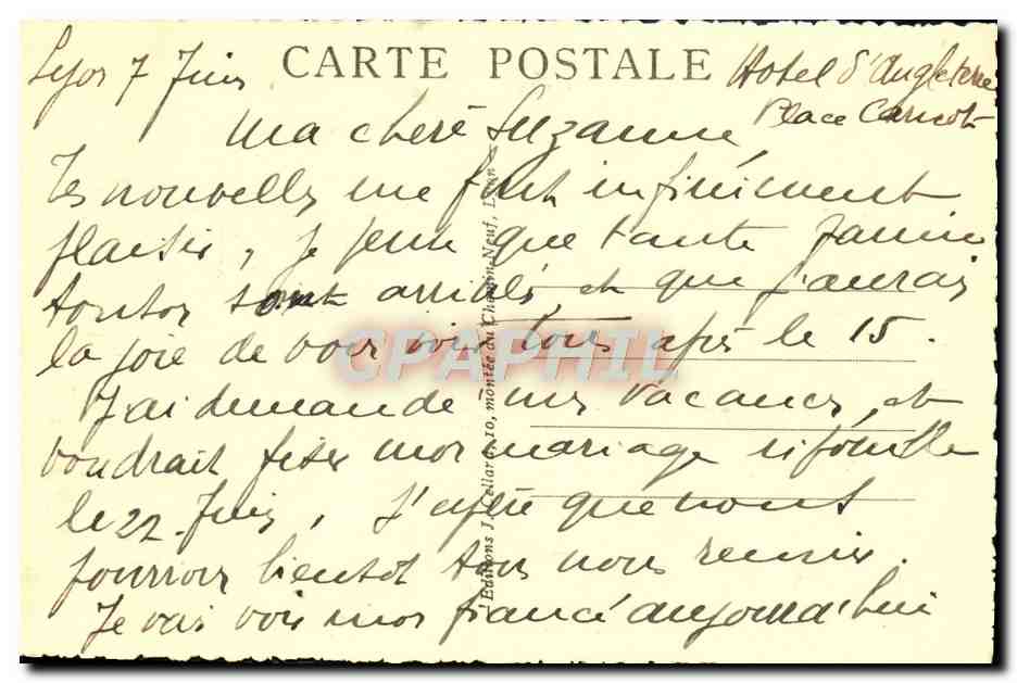 CPA Lyon le pont de la boucle  — Rückseite