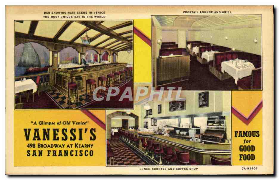 CPA A Glimpse of Old Venic Vanessi's Broadway at Kearny San Francisco