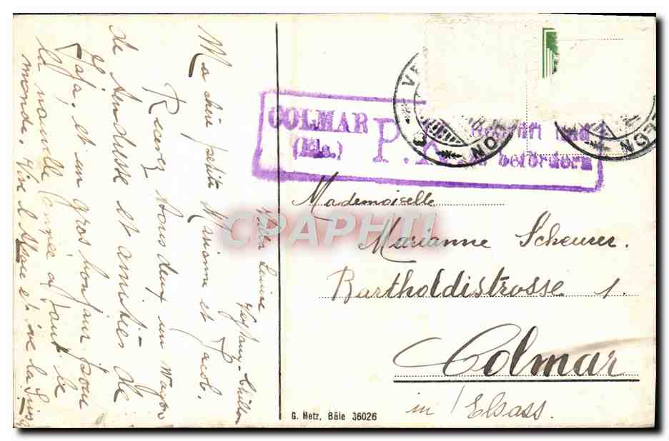 CPA Soldat du Landstrum sur la ligne du Gothard Occupation des frontieres suisses 1914 — Rückseite
