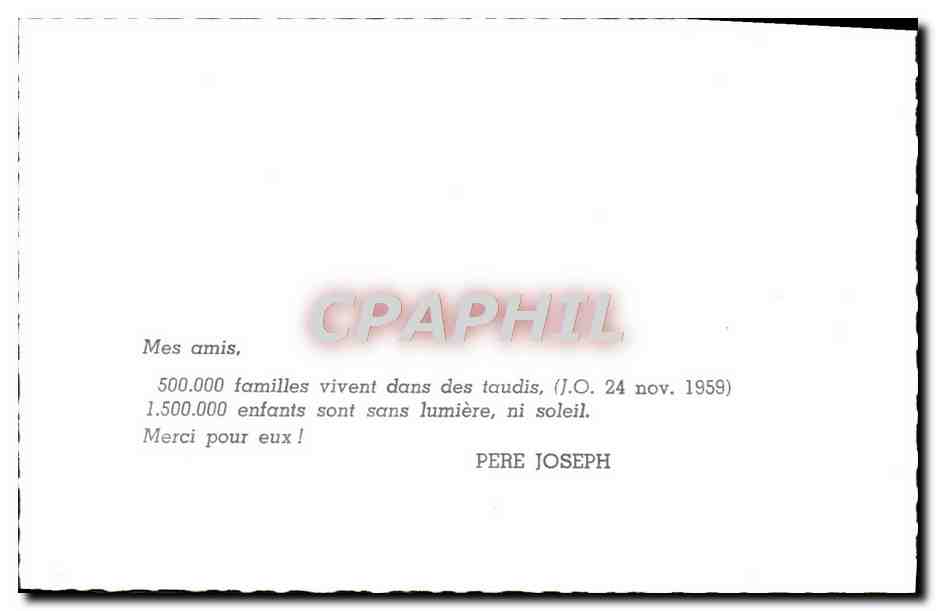 CPM Mes amis Familes vivent dans des taudis  — Rückseite