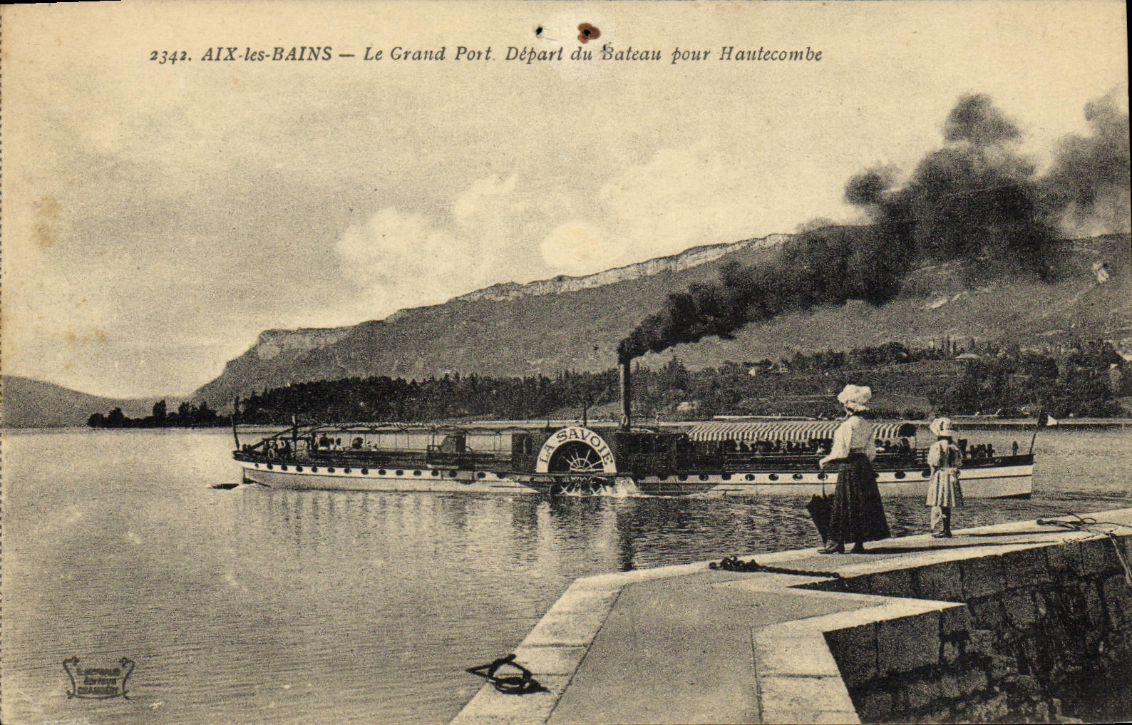 CPA Aix les Bains Le Grand Port Depart du bateau pour Hautcombe La Savoie 