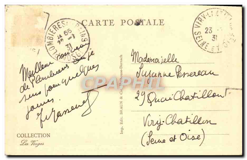 CPA Plombieres les Bains Vue Generale Prise de la Chapelle St Joseph — Verso