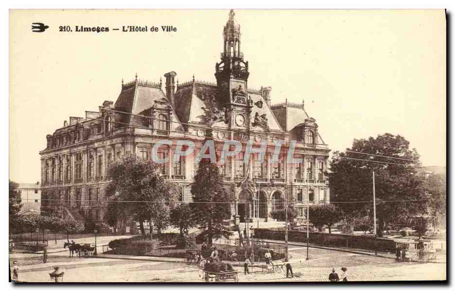 CPA Limoges L'Hotel de Ville (animee)