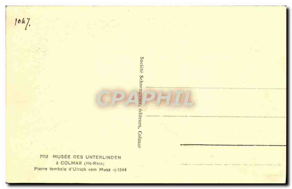 Pierre tombale d'Ulrich vom Musz — Musée des Unterlinden — Société Schooignauer, Colmar — Verso