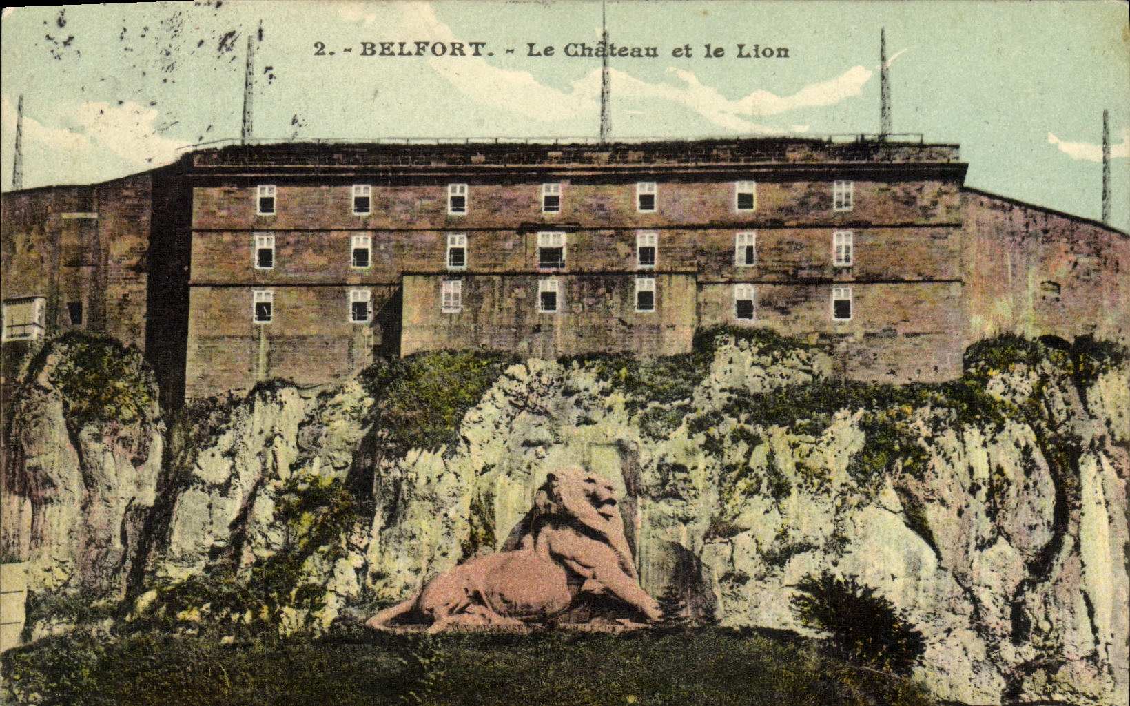 CPA Belfort Le Chateau et le Lion 