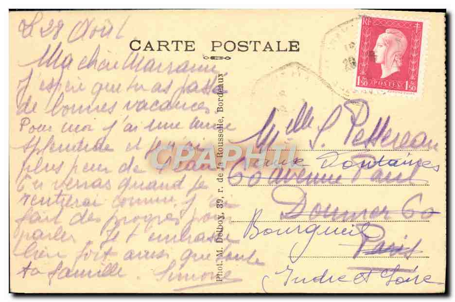 CPA Hendaye Maison De Pierre Lots Et remparts camino — Verso