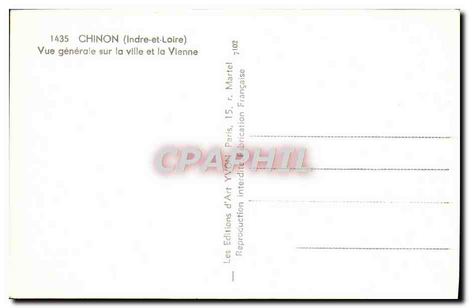 CPA Chinon Vue generale sur la ville et la vienne — Rückseite