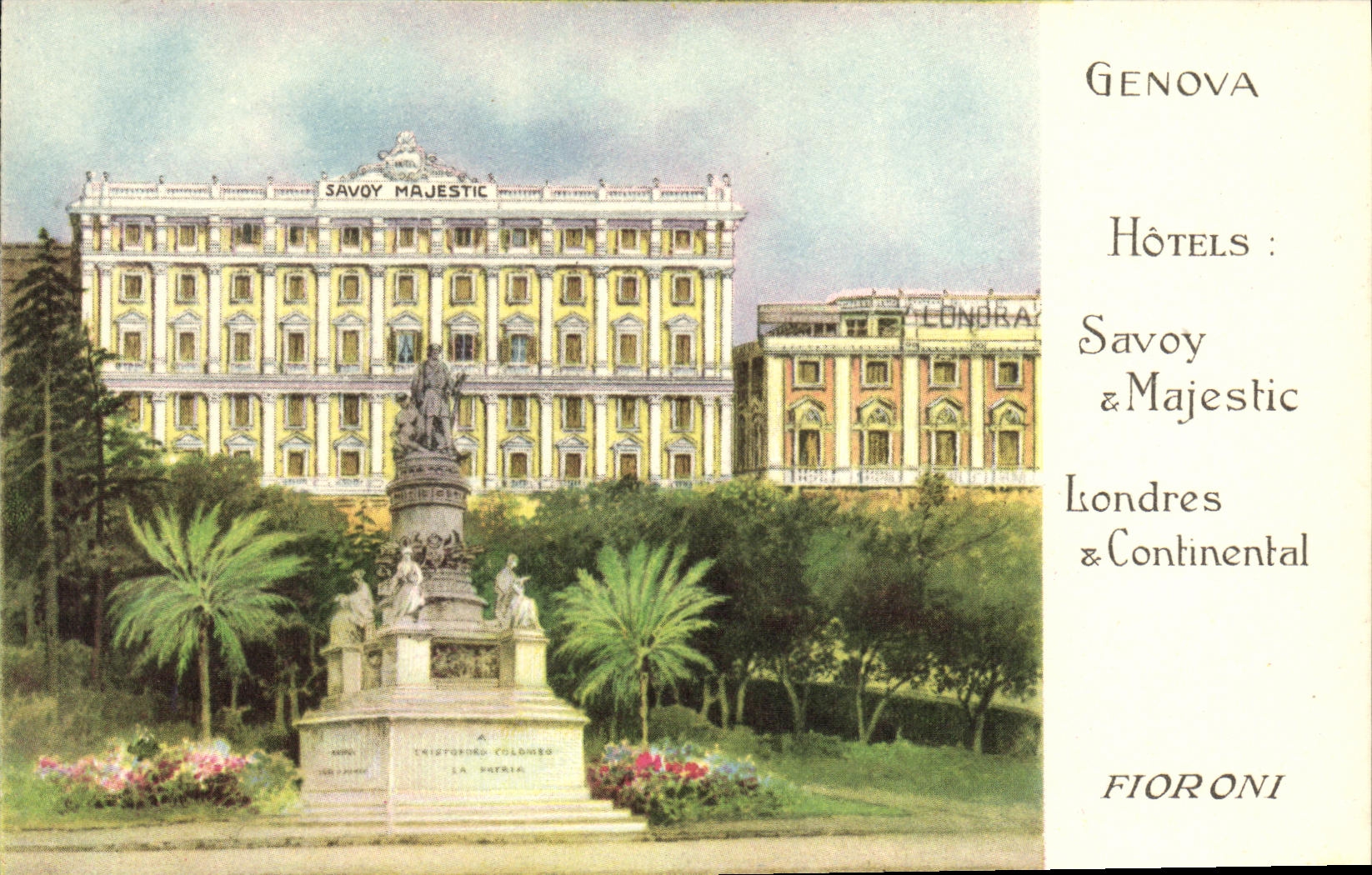CPA Genova Hotels Savoy Majestic Londers Continental Fioroni