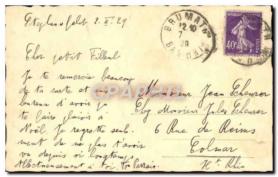 CPA Une belle famille de cigognes aux environs de Strasbourg  — Rückseite