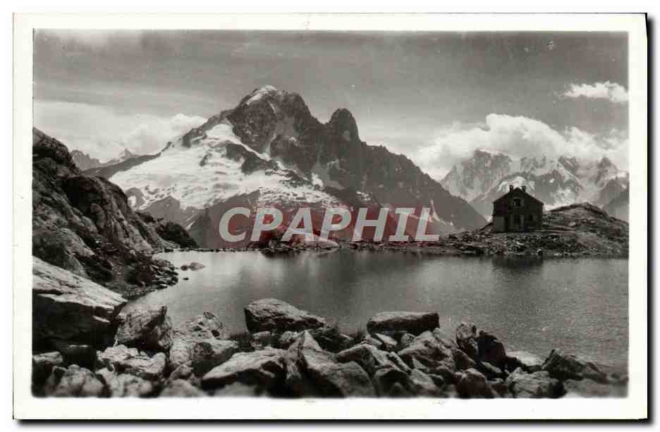 CPA Chamonix Le Lac Blanc Et l'Aiguille verte