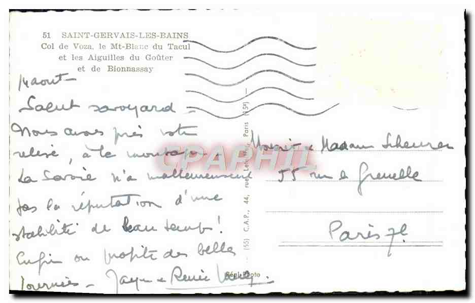 Col de Voza, le Mont-Blanc du Tacul et les Aiguilles du Goûter — C.A.P. n°51 — Reverso