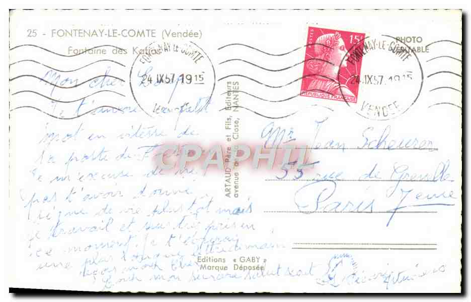 CPA Saint Jean De Monts Fontaine des Katias — Reverso