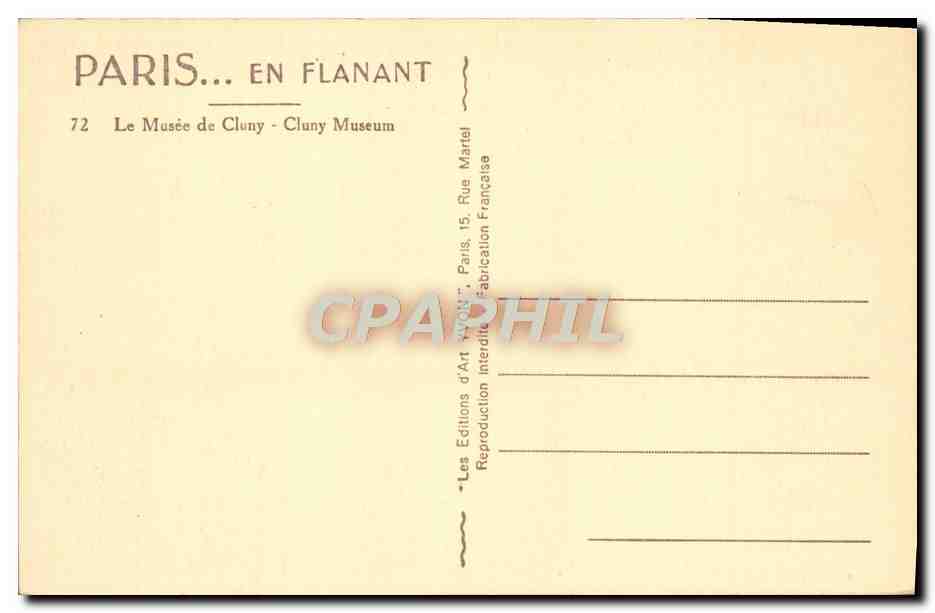 CPA Paris En Flanant Le Musee De Cluny — Rückseite