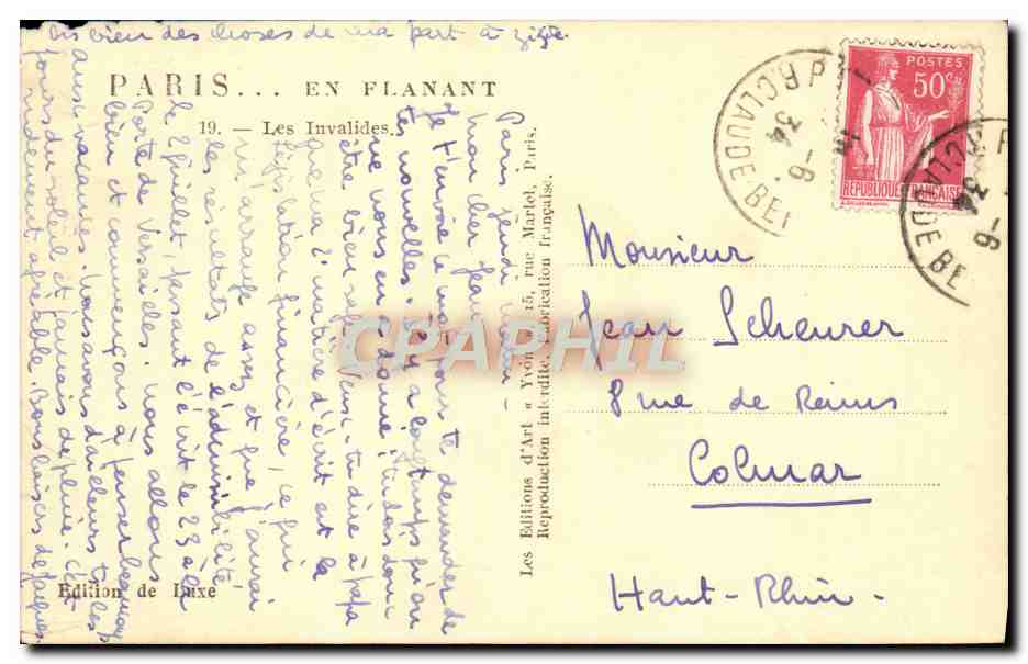 CPA Paris En Flanant Les Invalides — Rückseite