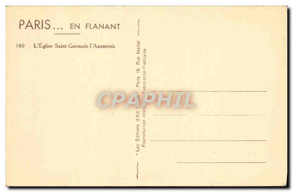CPA Paris En Flanant L'Eglise Saint Germain L'Auxerrois — Rückseite