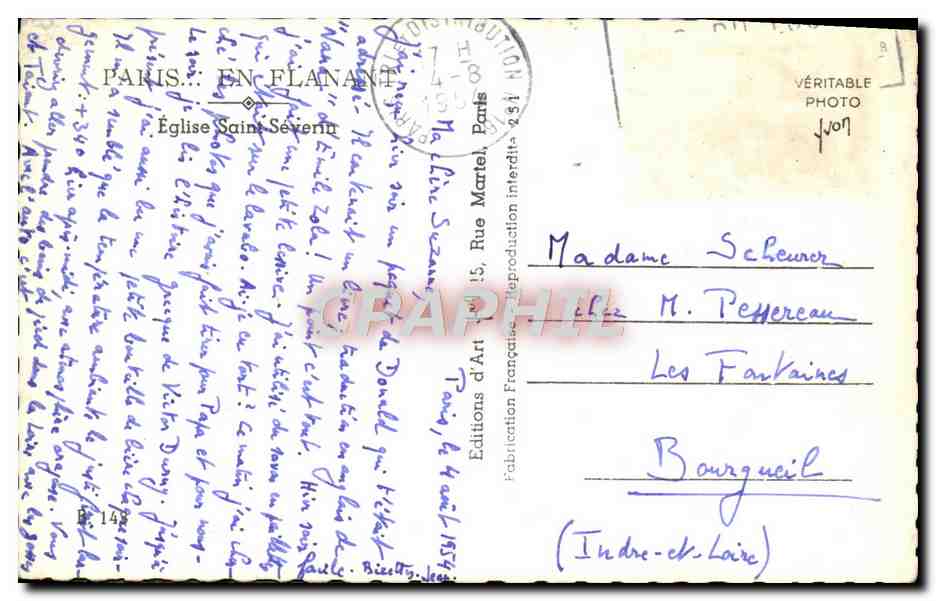 CPA Paris En Flanant Eglise Saint Severin — Verso