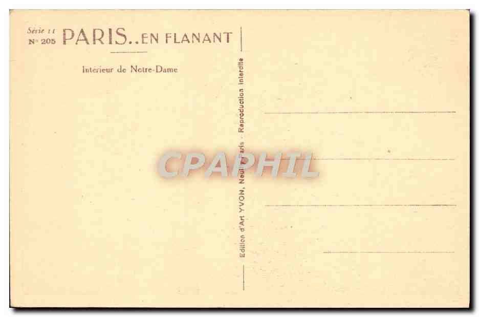 CPA Paris En Flanant De Notre Dame Interieur de Notre Dame — Verso