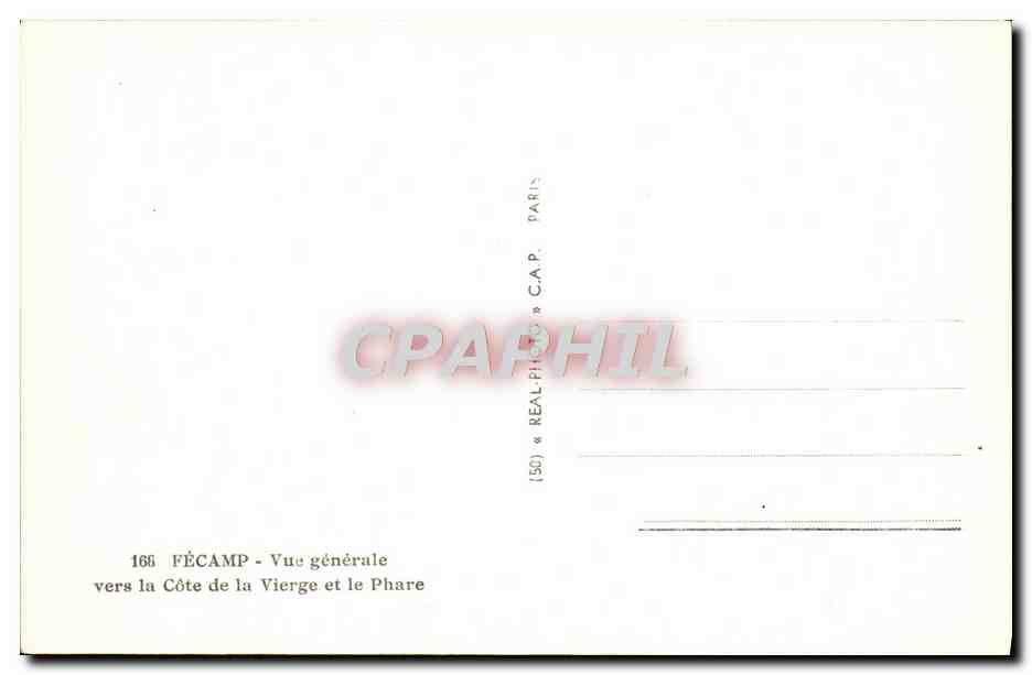 CPM Fecamp Vue Generale Vers La Cote De La Vierge Et le phare — Rückseite