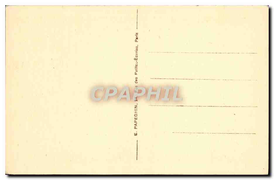 Palacio de Fontainebleau — Salón de Música — editor E. Papeghin, París — Reverso