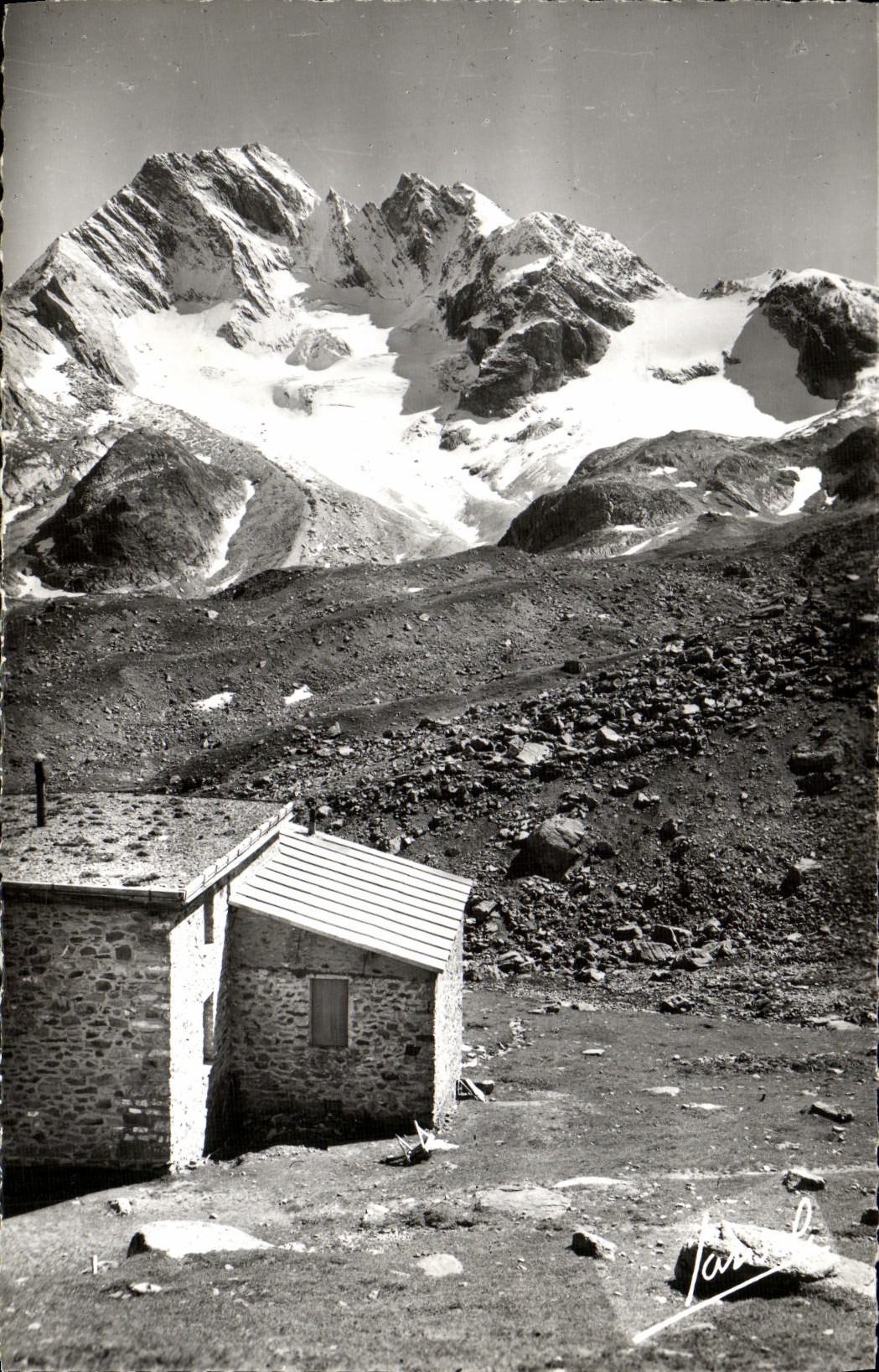 CPM Pralognan La Vanoise Refuge Peclet Polset Route De l'Echelle et aiguille de la partie