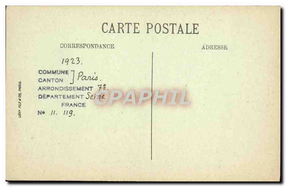 CPA Paris Eglise Reformee La nef orgue — Rückseite