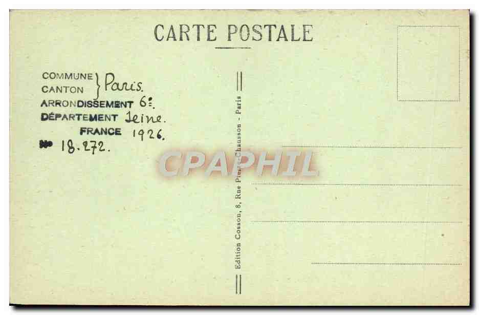 CPA Paris Hotel Des Monnaies Le Peristyle — Verso