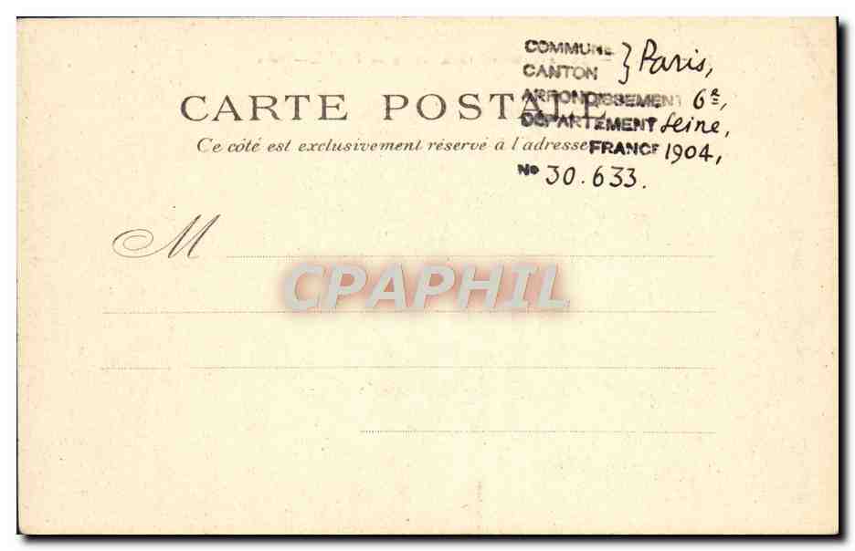 CPA Paris Le Barrage De la Monnaie — Rückseite