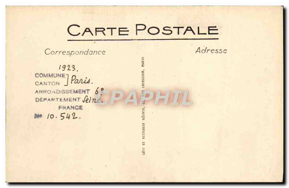 CPA Paris L'Eglise Saint Sulpice — Rückseite